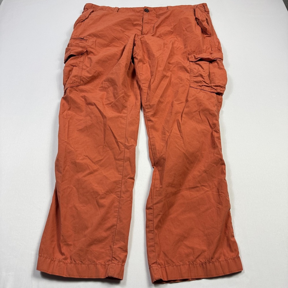 Tommy Hilfiger Cargo Pants Mens 40x32 Rust Orange Utility Cotton Pockets Casual